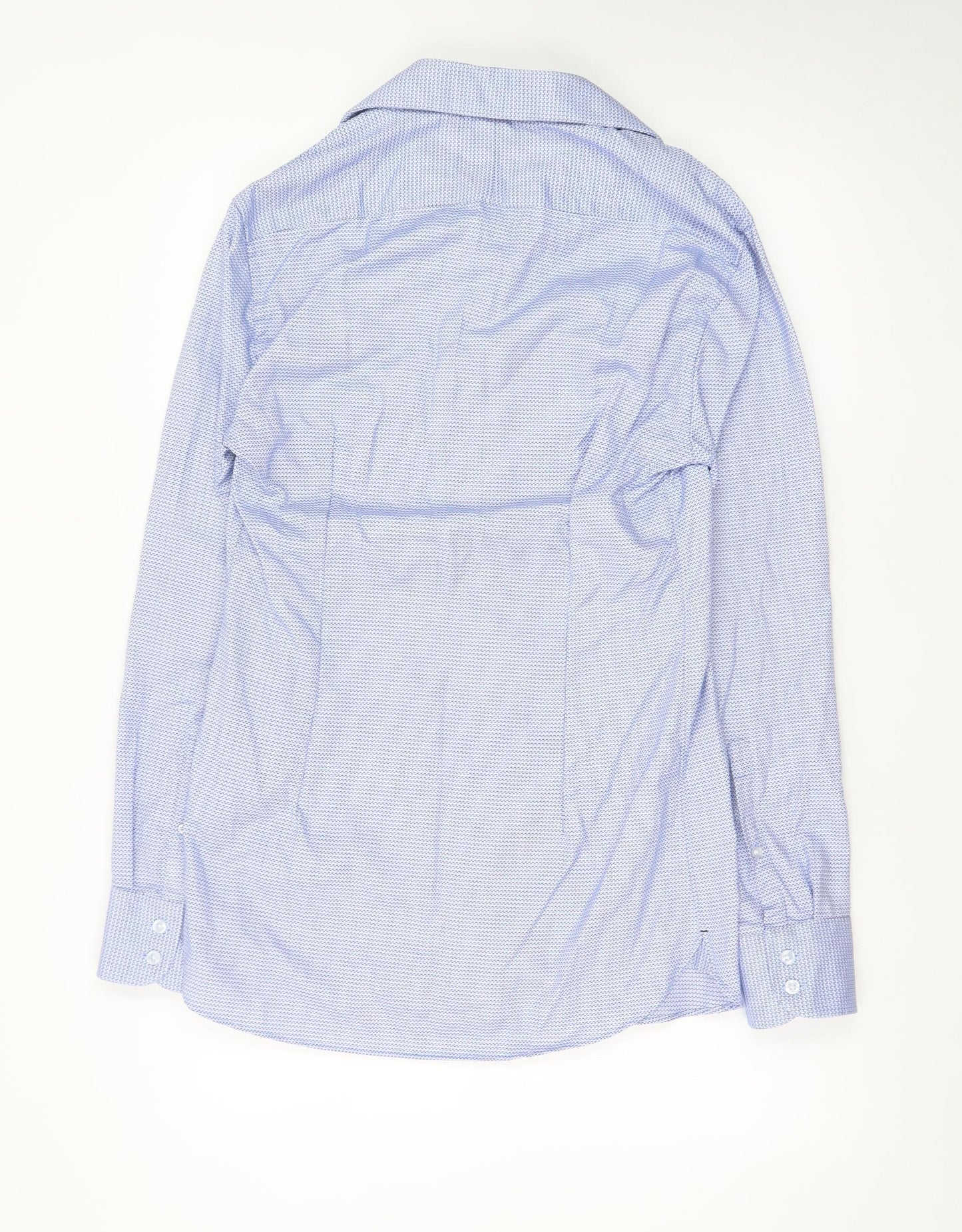 Marks and Spencer Men's Blue Slim Fit Luxury Cotton Formal Shirt 14.5in