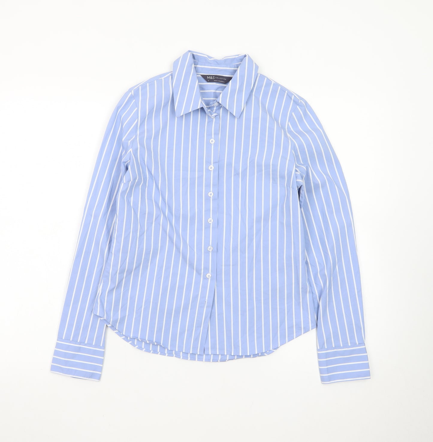 Marks and Spencer Women’s Blue Striped Button-Up Shirt Size 6