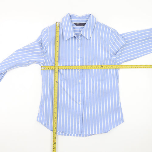 Marks and Spencer Women’s Blue Striped Button-Up Shirt Size 6