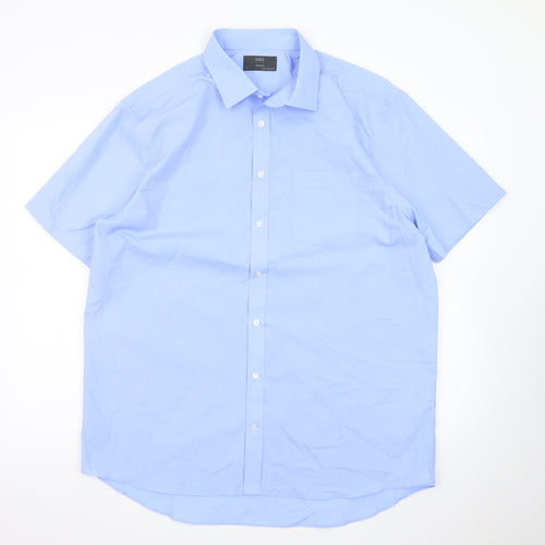 Marks and Spencer Men's Blue 17in Regular Fit Short Sleeve Dress Shirt