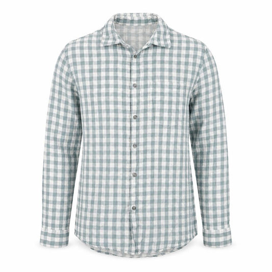 Marks and Spencer Men's Blue Check Regular Fit Cotton Shirt S