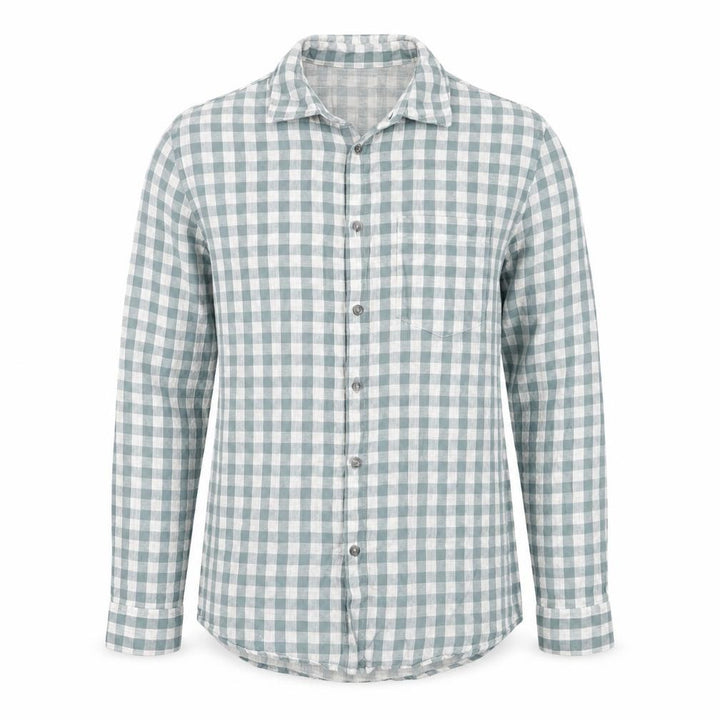 Marks and Spencer Men's Blue Check Regular Fit Cotton Shirt S