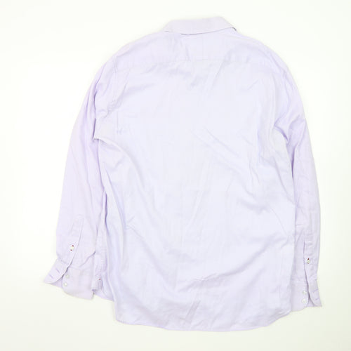 Marks and Spencer Men's Lilac Tailored Luxury Cotton Dress Shirt 16.5in 42cm