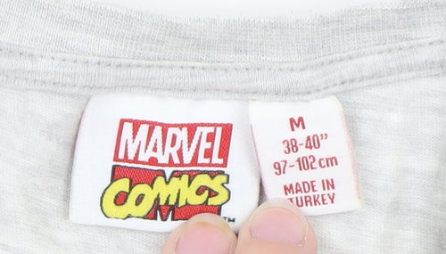 Marvel Boys Grey Short Sleeve Crew Neck Logo T-Shirt Size M