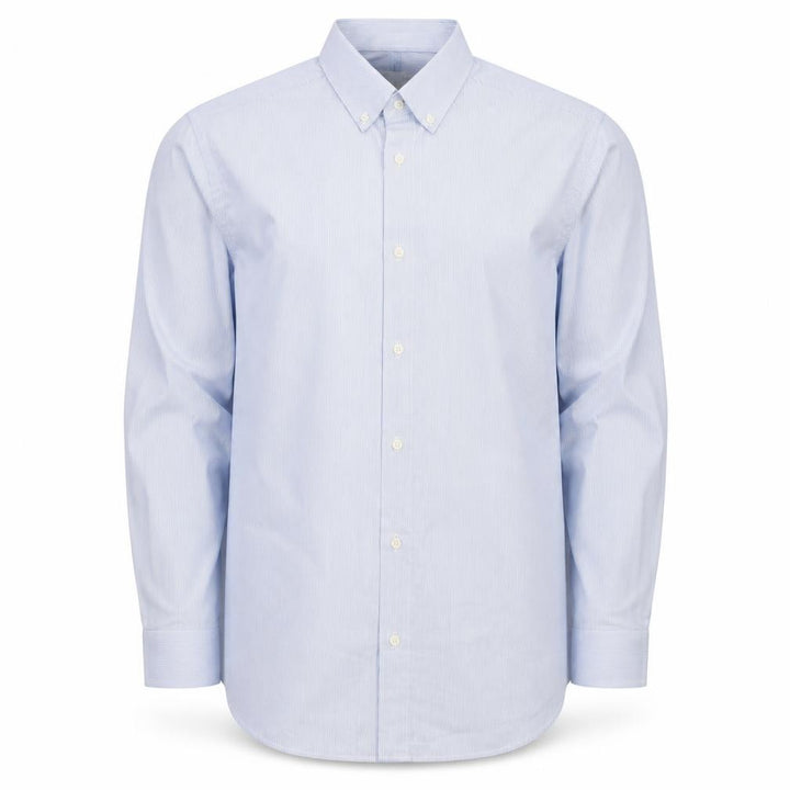 Marks and Spencer Men's Blue Slim Fit Long Sleeve Dress Shirt L