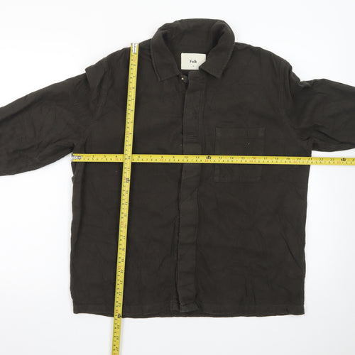 Folk Men’s Brown Cotton Long Sleeve Regular Fit Formal Shirt M