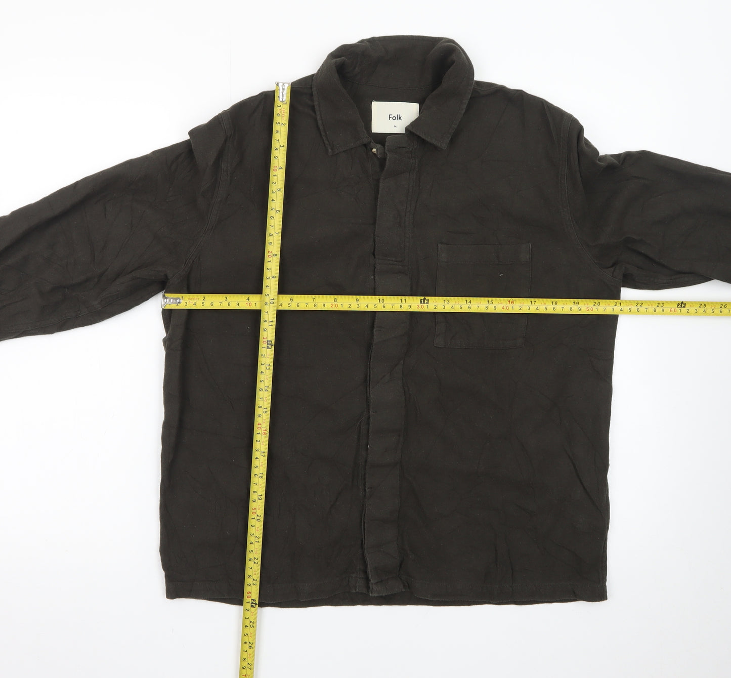 Folk Men’s Brown Cotton Long Sleeve Regular Fit Formal Shirt M