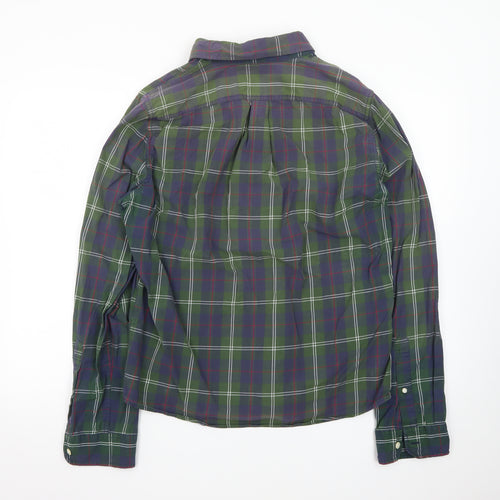 Abercrombie & Fitch Men's Green Check Button-Up Shirt XL