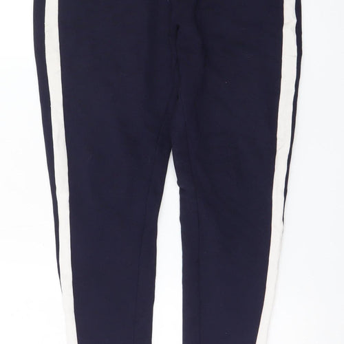 BARE Womens Navy Blue Side Stripe Skinny Trousers Size 14