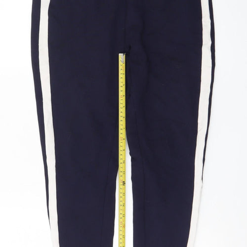 BARE Womens Navy Blue Side Stripe Skinny Trousers Size 14
