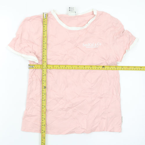 SoulCal & Co Women's Pink Ringer T-Shirt Size 12 Cotton Casual Top