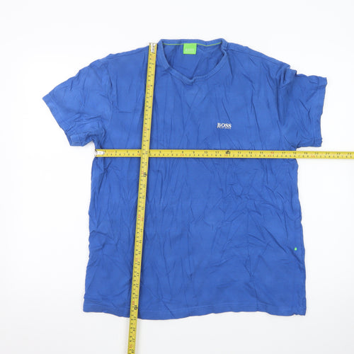 Hugo Boss Men Blue Cotton Crew Neck Short Sleeve T-Shirt Size L