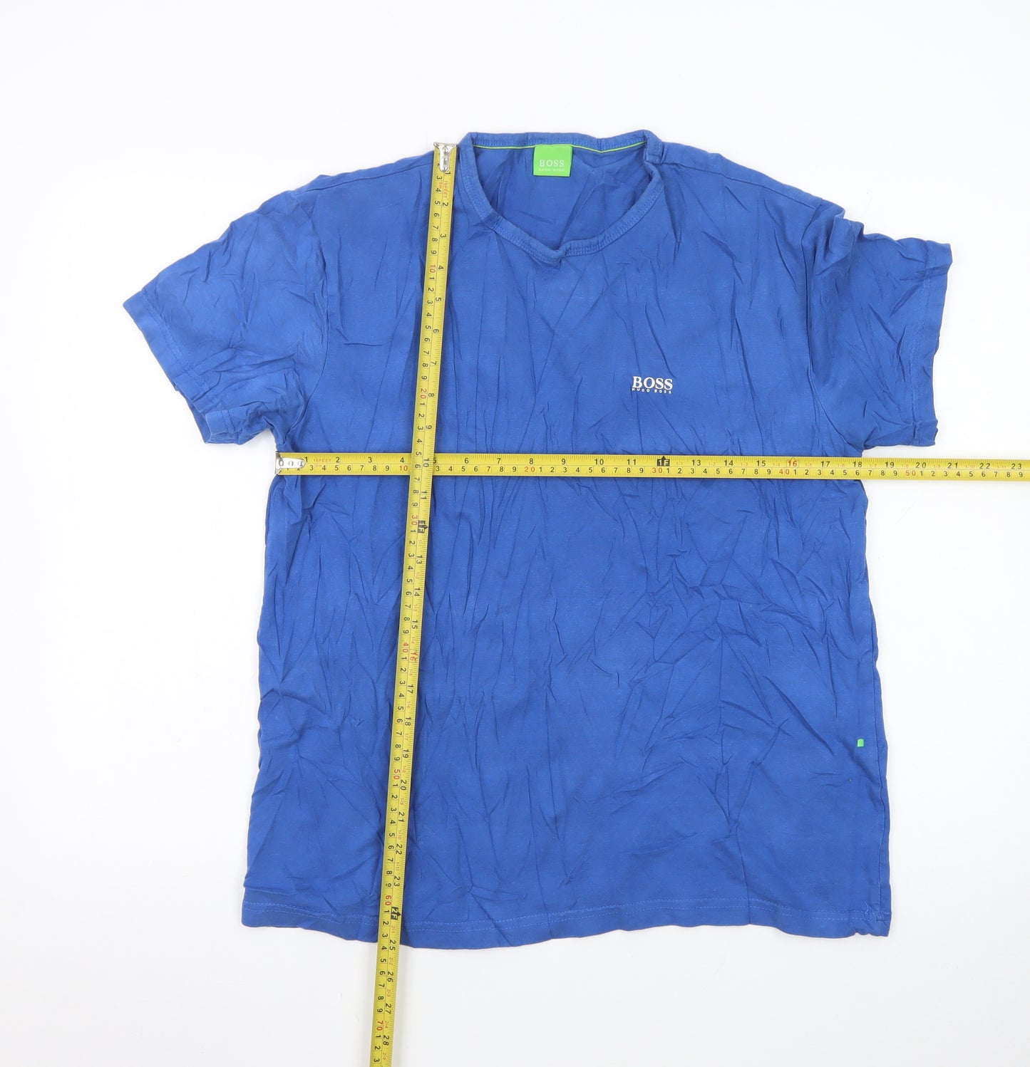 Hugo Boss Men Blue Cotton Crew Neck Short Sleeve T-Shirt Size L