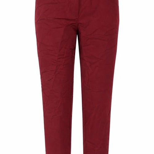 MNG Women Burgundy Slim Trousers Size 8 Cotton Blend