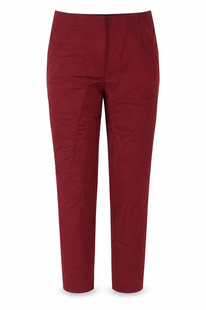 MNG Women Burgundy Slim Trousers Size 8 Cotton Blend