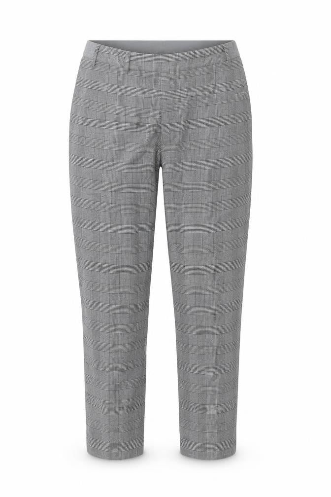 Uniqlo Women's Grey Check Stretch Work Trousers Size 12