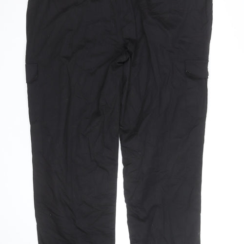 Knight Buck Men's Black Cargo Trousers Size 46 Regular Fit