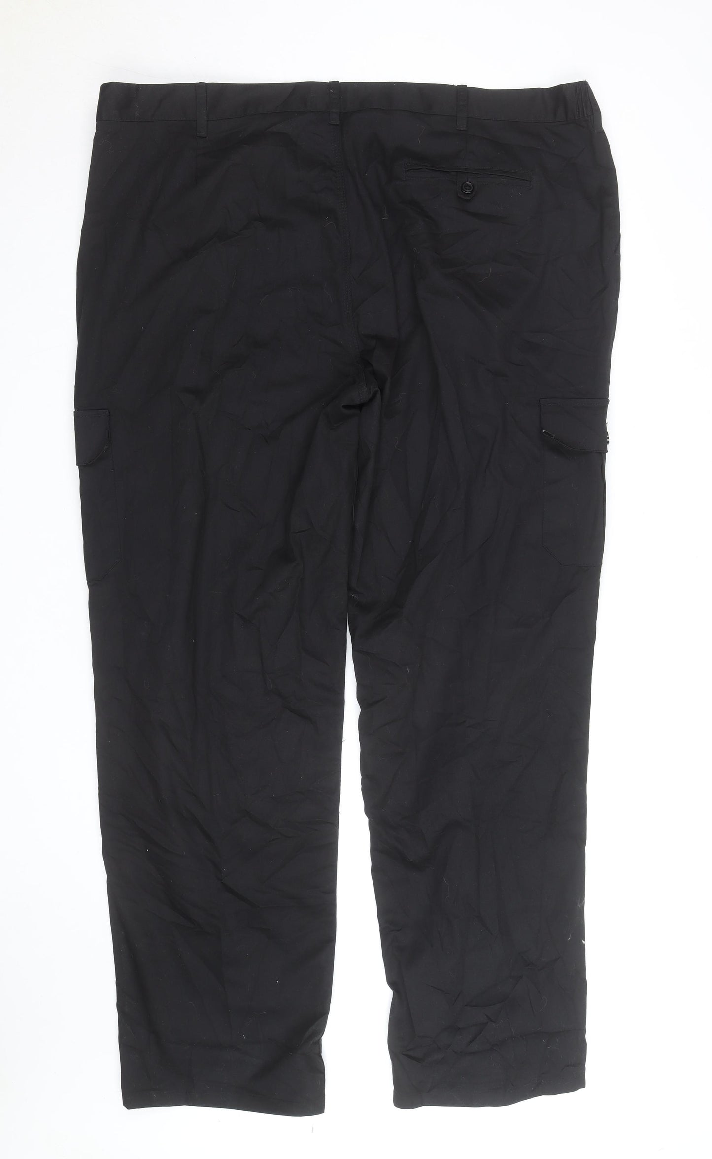 Knight Buck Men's Black Cargo Trousers Size 46 Regular Fit