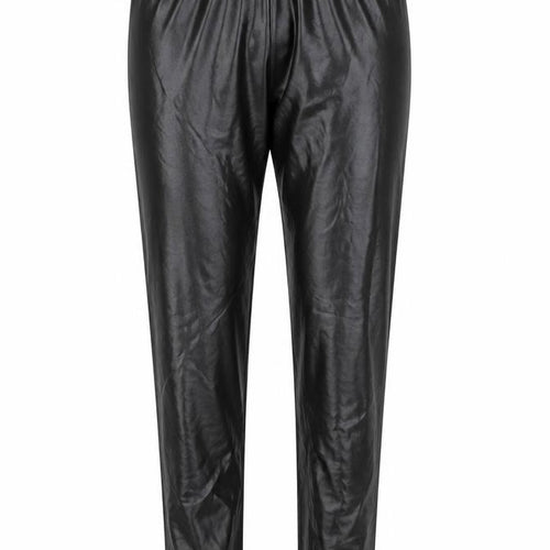 Ged London Women’s Black Faux Leather Leggings Size M Elastic Waist Slim Fit