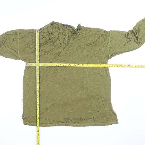 Marks and Spencer Women's Green V-Neck Long Sleeve T-Shirt Size 14
