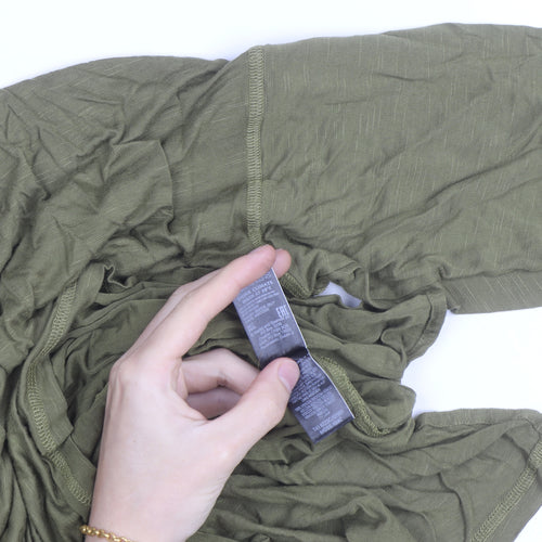 Marks and Spencer Women's Green V-Neck Long Sleeve T-Shirt Size 14