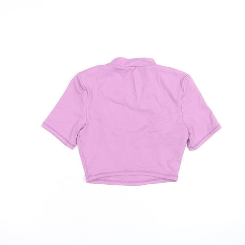 Bo+Tee Women’s Purple Cropped Slim Fit Short Sleeve Active T-Shirt S