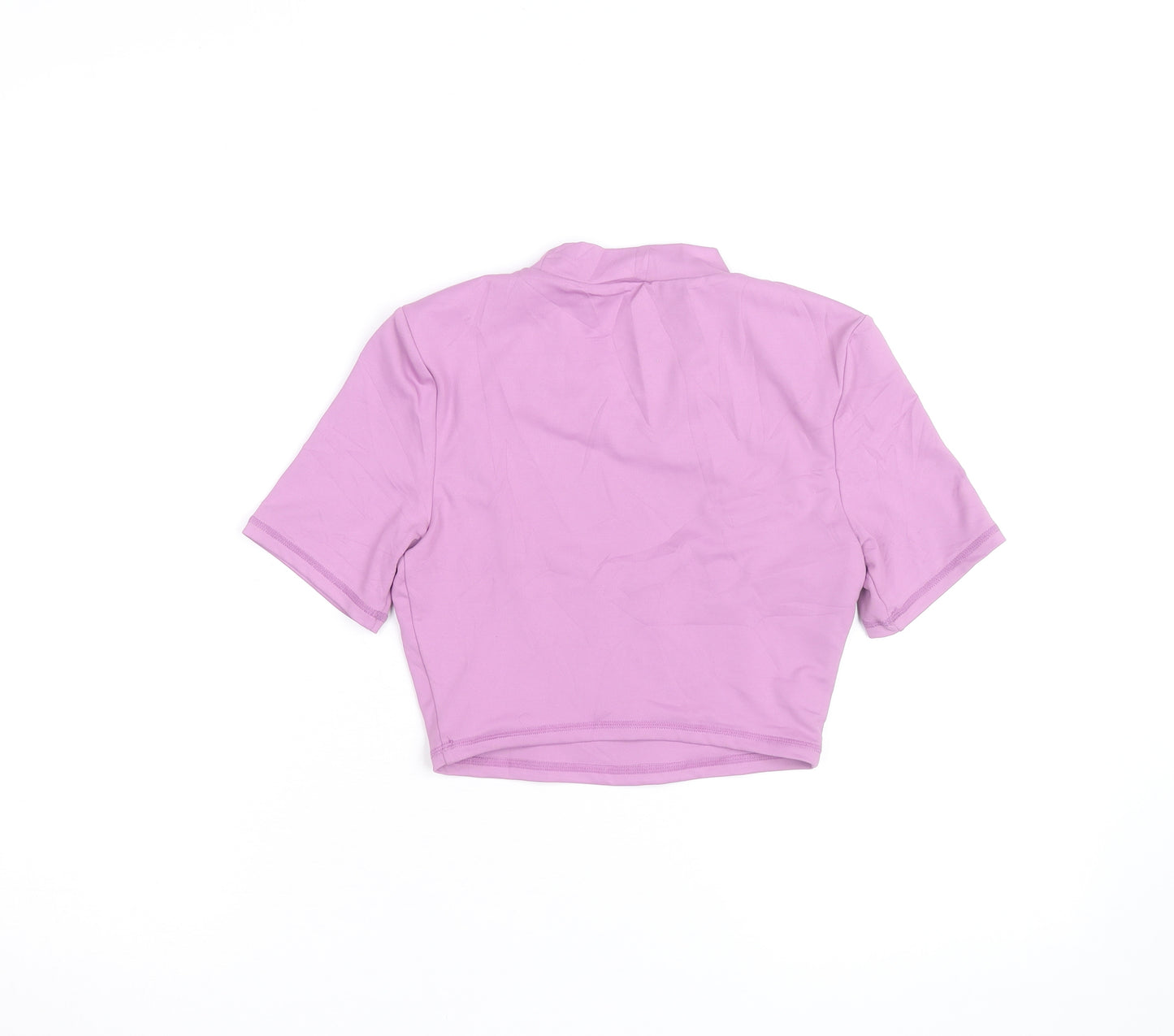 Bo+Tee Women’s Purple Cropped Slim Fit Short Sleeve Active T-Shirt S
