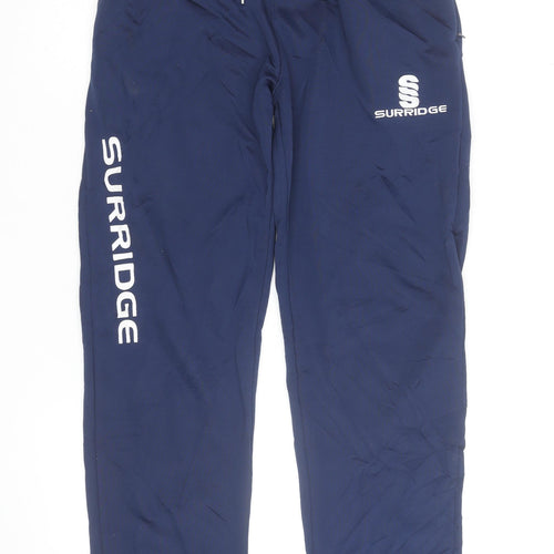 Surridge Men's Blue Track Pants M Regular Fit Quick Dry Activewear