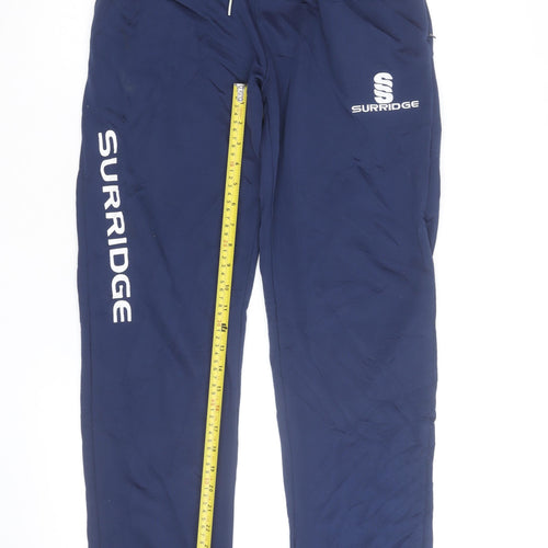 Surridge Men's Blue Track Pants M Regular Fit Quick Dry Activewear