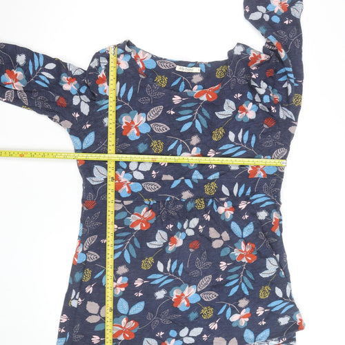 Lily Originals Women's Blue Floral Tunic Blouse Size 16