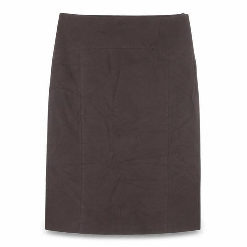 Marks and Spencer Women's Brown Cotton Stretch Pencil Skirt Size 12