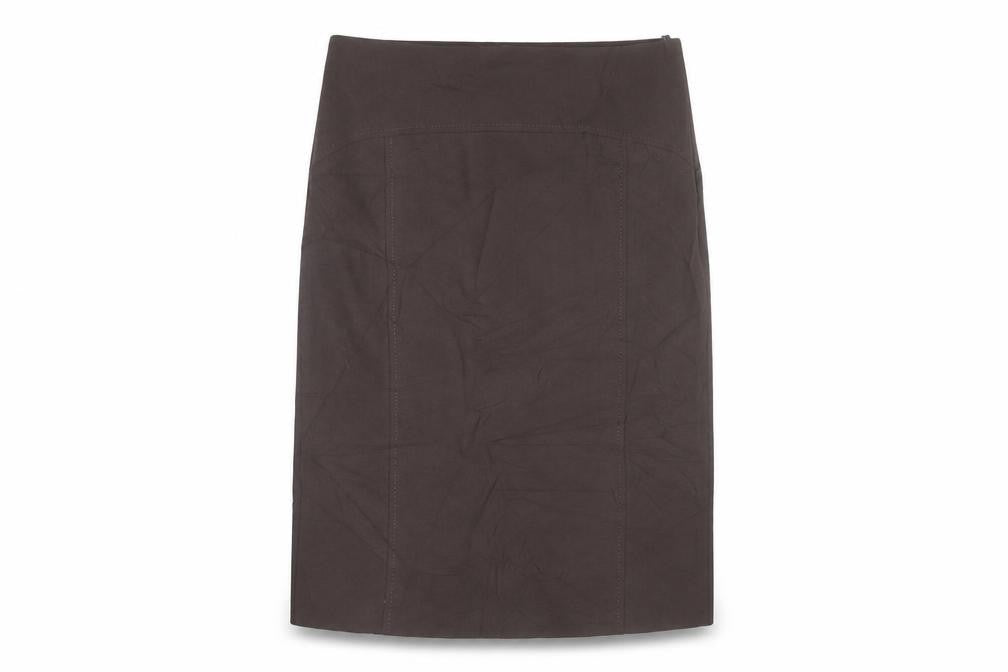 Marks and Spencer Women's Brown Cotton Stretch Pencil Skirt Size 12