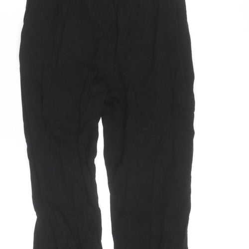 Lipsy Women Black Paperbag Belted Trousers UK 10 Viscose Linen Blend