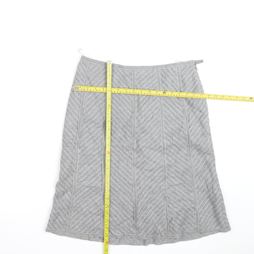 Marks and Spencer Women Grey Wool Blend A-Line Knee Length Skirt UK 12