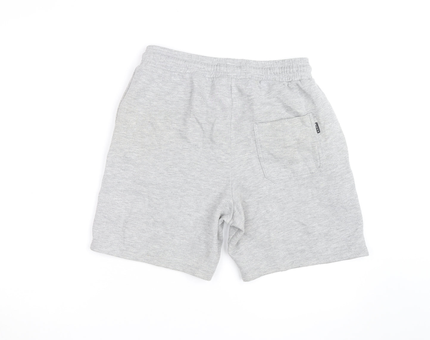Nicce London Men's Grey Sweat Shorts M Drawstring Elastic Waist