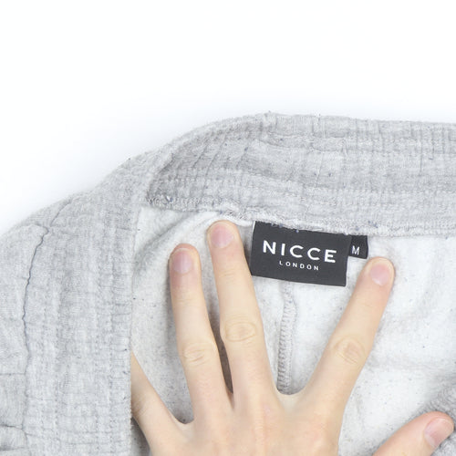 Nicce London Men's Grey Sweat Shorts M Drawstring Elastic Waist