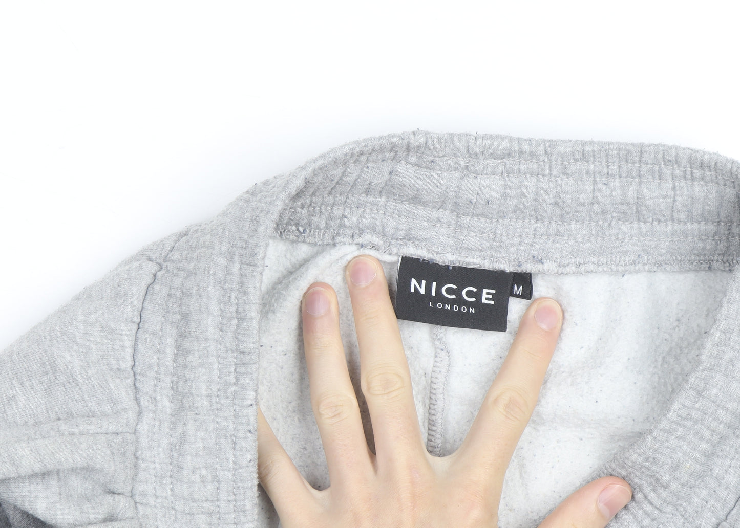 Nicce London Men's Grey Sweat Shorts M Drawstring Elastic Waist