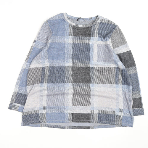 Marks and Spencer Women's Multicoloured Check Pullover Jumper Size 20