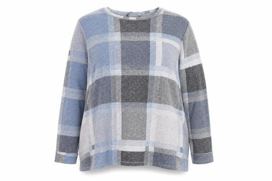 Front view of Marks & Spencer Women's Multicoloured Check jumper, size 20