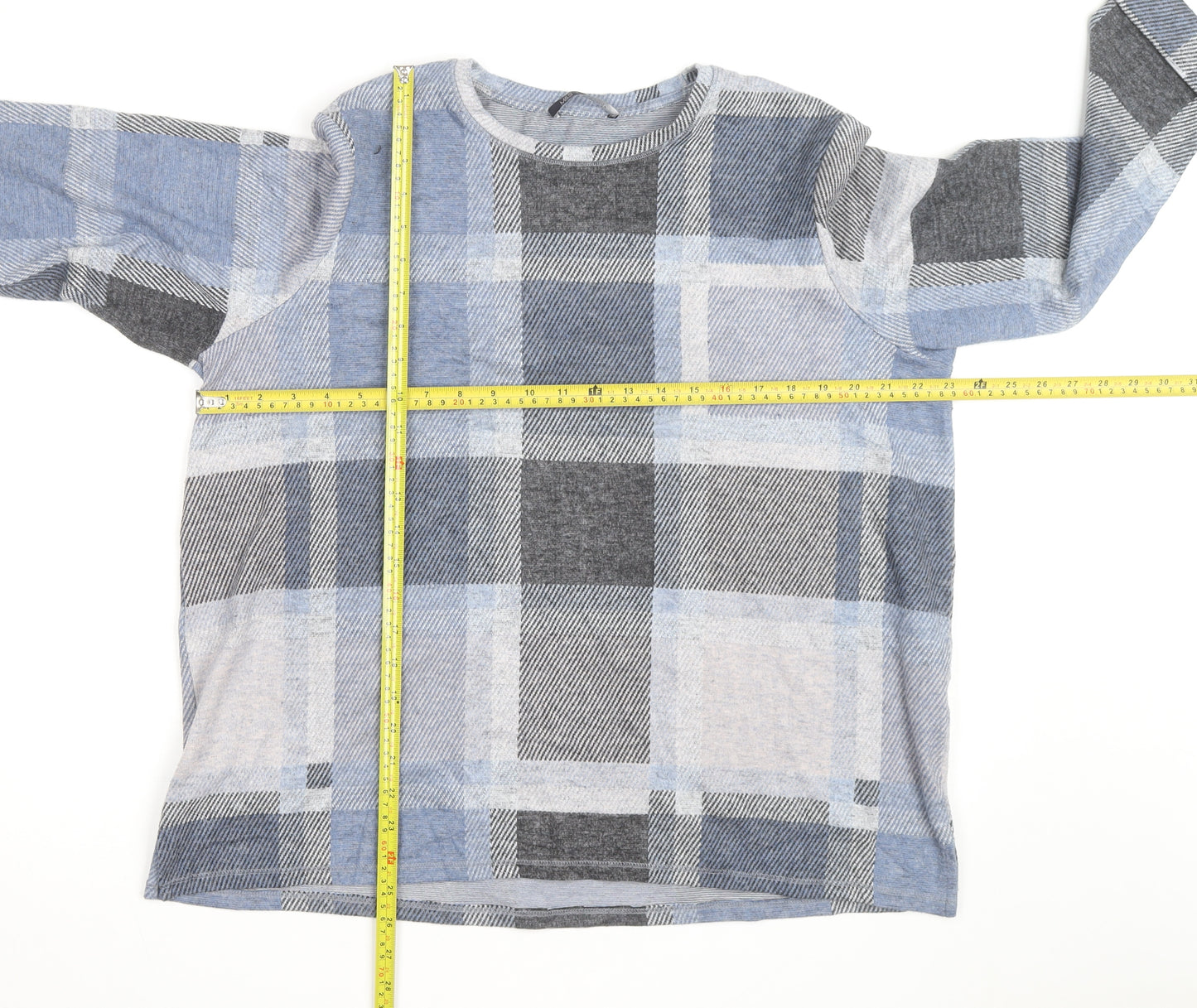 Marks and Spencer Women's Multicoloured Check Pullover Jumper Size 20