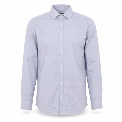 Marks and Spencer Men's Blue Slim Fit Long Sleeve Button-Up Shirt Size 15.5