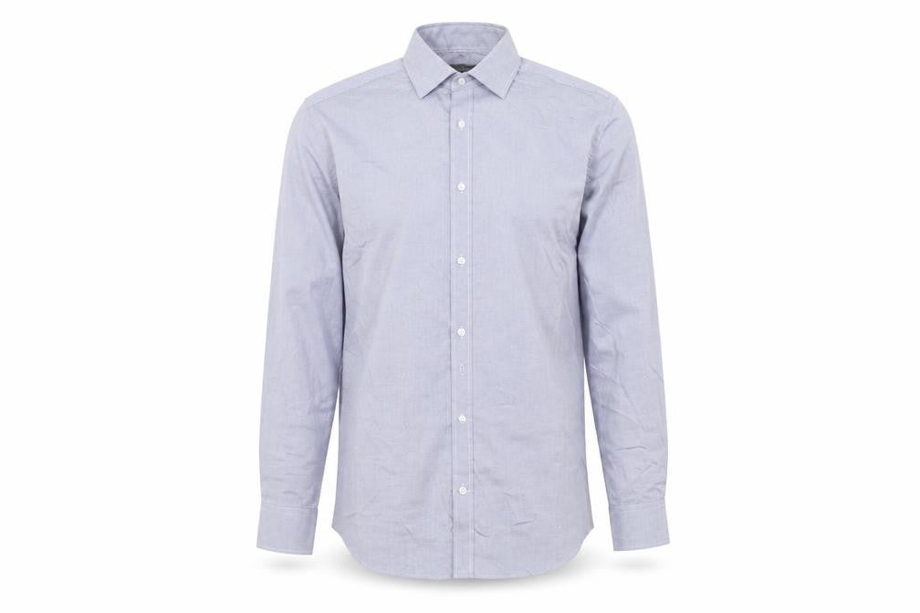 Marks and Spencer Men's Blue Slim Fit Long Sleeve Button-Up Shirt Size 15.5
