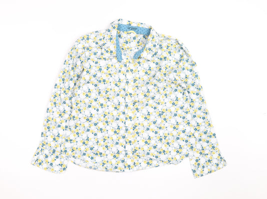 Hobbs Women's Multicoloured Floral Cotton Button-Up Shirt Size 12