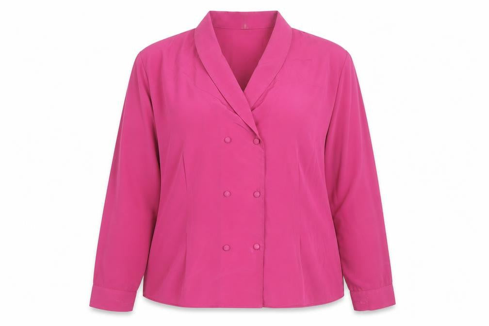 Front view of Marks & Spencer Women Pink Long Sleeve Wrap Blouse, size 14