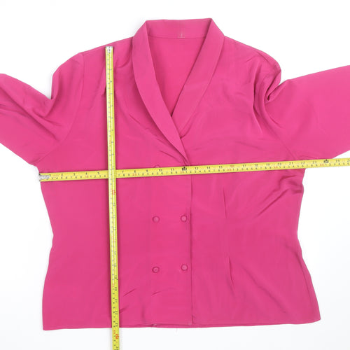 Marks and Spencer Women Pink Long Sleeve Wrap Blouse Size 14
