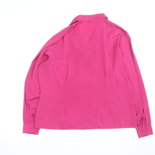 Marks and Spencer Women Pink Long Sleeve Wrap Blouse Size 14