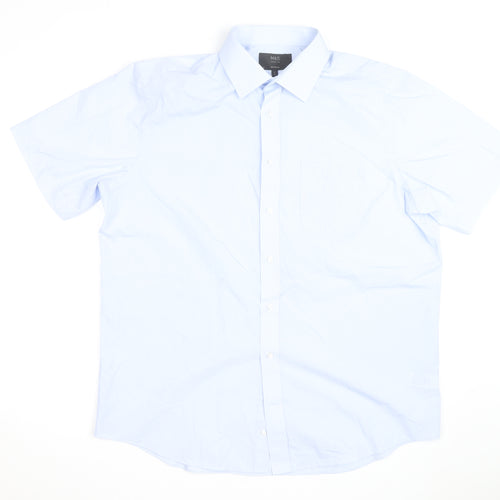 Marks and Spencer Men's Blue Regular Fit Short Sleeve Shirt Size 17