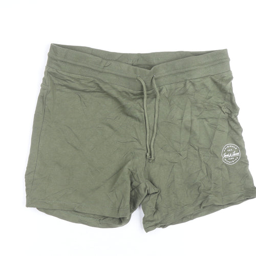 Jack & Jones Men's Green Athletic Shorts L Regular Fit Drawstring