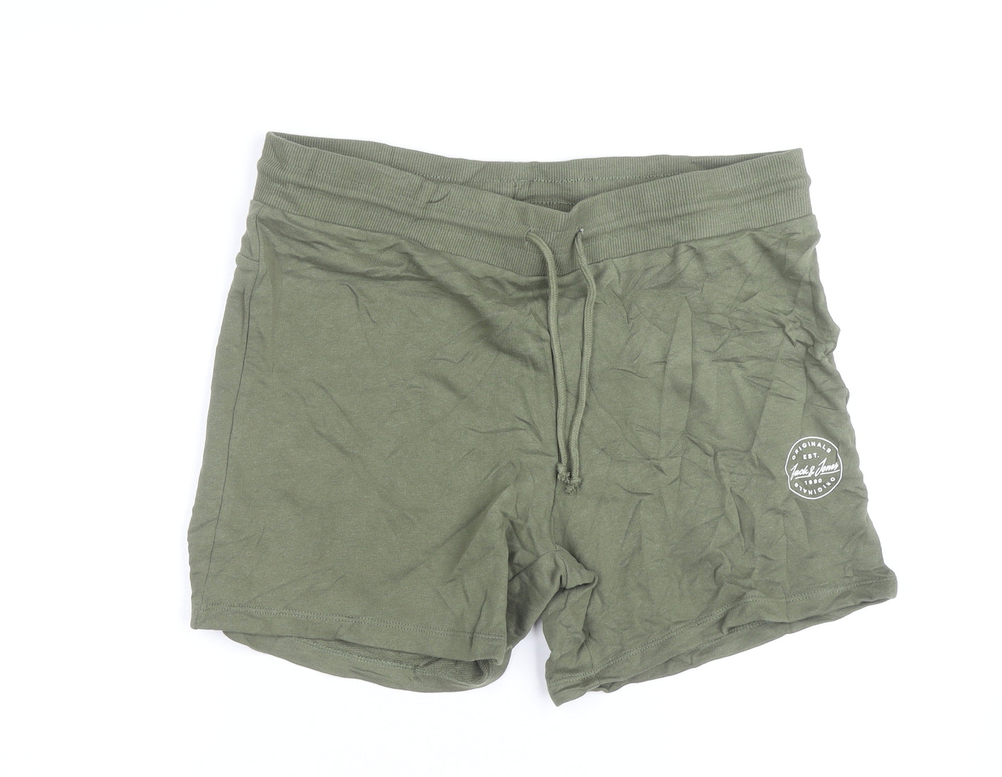 Jack & Jones Men's Green Athletic Shorts L Regular Fit Drawstring