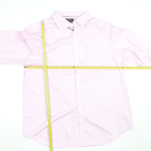 Marks and Spencer Men's Pink Regular Fit Long Sleeve Cotton Shirt 18.5in